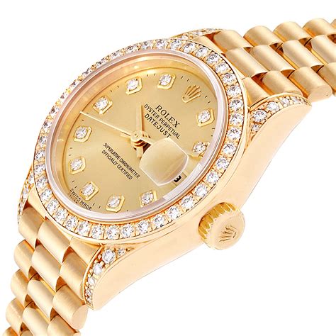 rolex lady president diamond dial|ladies 26mm Rolex datejust president.